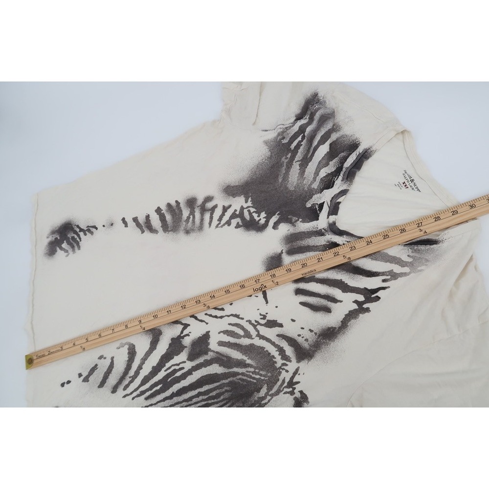 Denim & Supply Ralph Lauren T-Shirt Mens XXL Zebra Print Graphic V-Neck Cotton - Picture 8 of 9